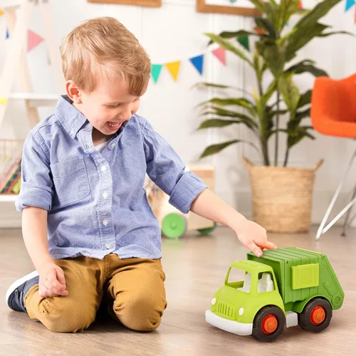Vista 2 de Battat – Wonder Wheels – Recycling Truck – 3 Compartments for Waste Management – Vehicle for Toddlers – Recyclable – 1 Year +