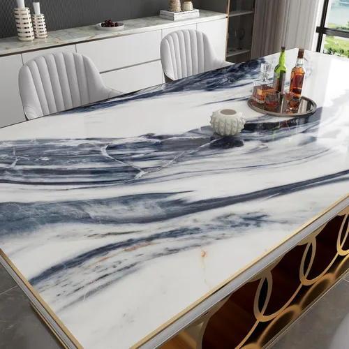 Vista 13 de YENHOME Papel pintado de mármol negro con veteado vertical para despegar