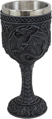 Vista 4 de Ebros Antigua Runa Celta Nudo Celestial Luna Dragón Copa de Vino Copa de Cáliz 6 oz Gótico Calabozos y Dragones Elixir Medieval de la Vida