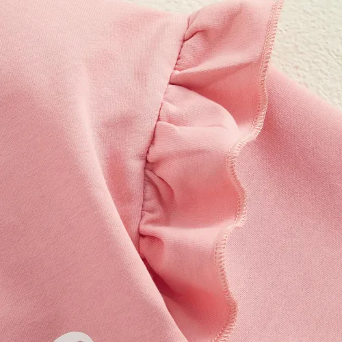 Vista 5 de Conjunto de 1er cumpleaños para bebé niña con volantes y manga larga con cuello redondo