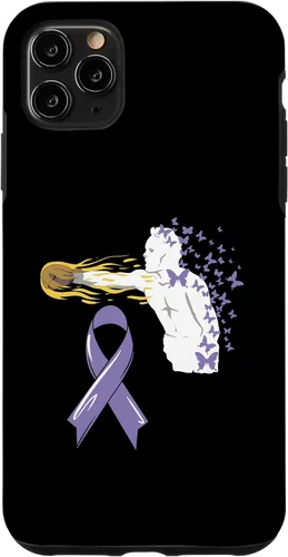 Vista 11 de Funda para iPhone 14 con cinta de concientización sobre el cáncer, color lavanda, sobreviviente de lucha contra el cáncer