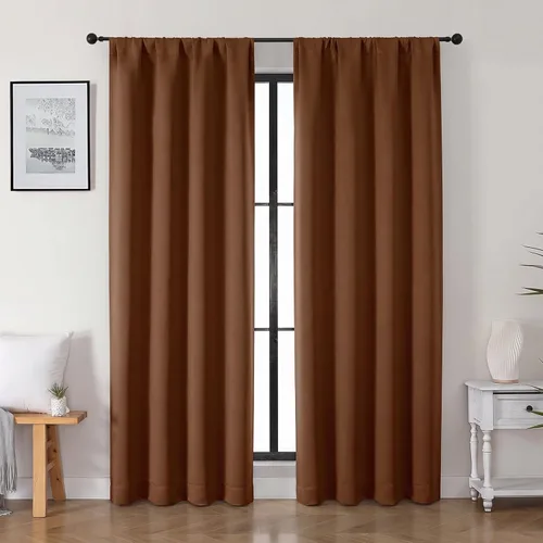 Vista 117 de Gwine Aqua Short Curtains 36 Inches Long - Small Half Window Kitchen Curtains Over Sink, Solid Blackout Curtain for Bathroom Basement Cabinet RV, 2