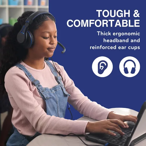 Vista 3 de TWT Audio Duro, TW210 (2.ª generación) Auriculares negros con cable premium con micrófono reductor de ruido (conector de 0.138 in)