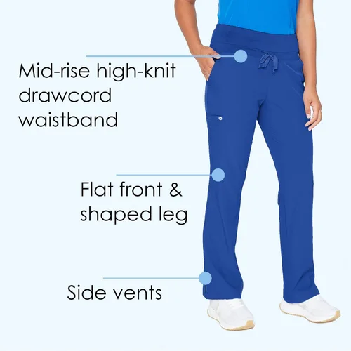 Vista 5 de BARCO One Pantalón de uniforme médico de pierna recta tipo cargo con 4 bolsillos para mujer