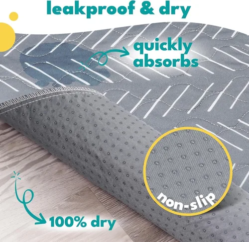 Vista 3 de NALALAS Almohadillas grandes lavables para orina para perros Almohadillas reutilizables, impermeables y súper absorbentes para cachorros