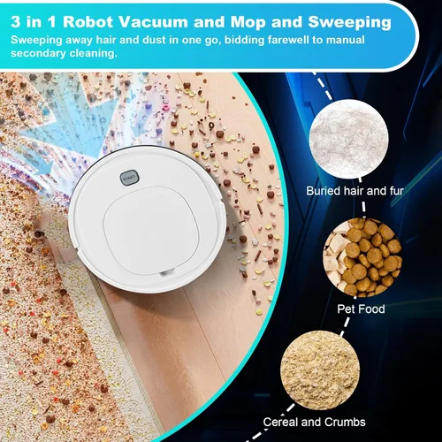 Vista 2 de Robot aspirador, robot aspirador, fregona avanzada para evitar obstáculos, aspiradora robótica, aspiradora robótica delgada, diseño ideal para pelo
