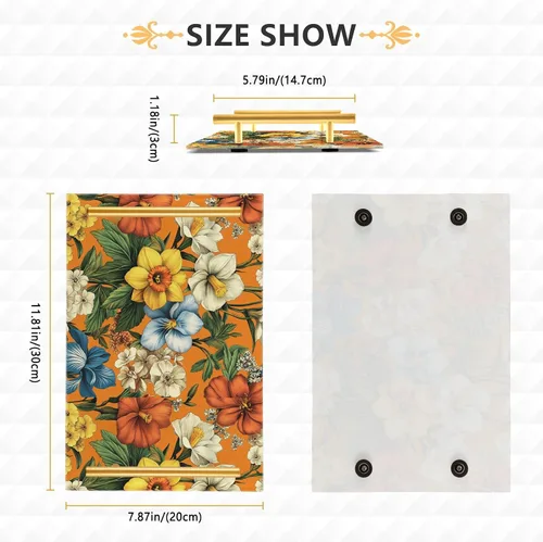Vista 3 de Flowers Daffodils Snapdragon Iris Orange Tray for Bathroom Paper Towel Tray Desk Drawer Organizer for Sink