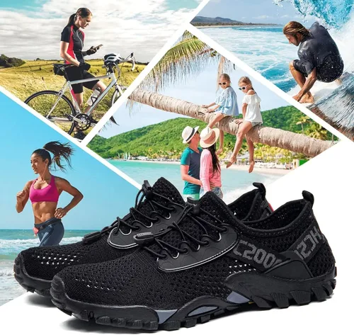 Vista 7 de SOBASO Zapatos de agua para mujeres y hombres, secado rápido, para natación, playa, zapatos acuáticos para deportes acuáticos, buceo, senderismo
