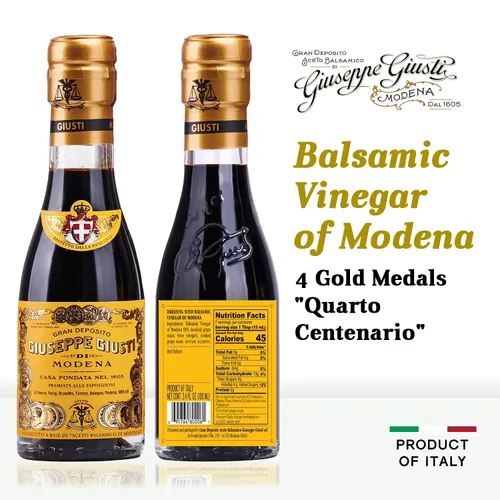 Vista 2 de Giuseppe Giusti 4 medallas de oro "Quarto Centenario" Champagnottina en caja de regalo Vinagre balsámico tradicional de Módena de más de 15 años