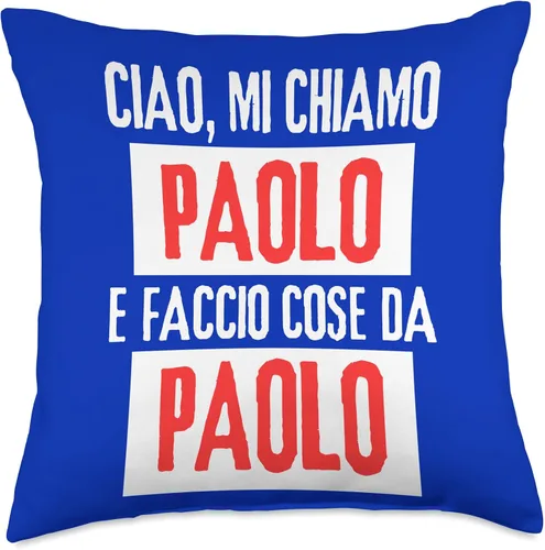 Vista 5 de Paolo Idea Regalo Personalizzata con Nome Ciao Sono Faccio Cose Da Paolo Personalizzato - Almohada personalizada, 16 x 16 pulgadas, multicolor