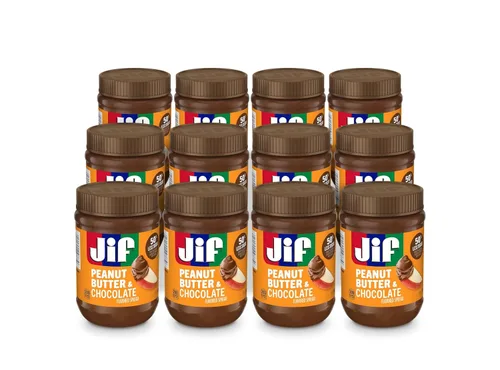 Vista 12 de Jif Mantequilla de maní cremosa reducida en grasa, 12 frascos (16 onzas)