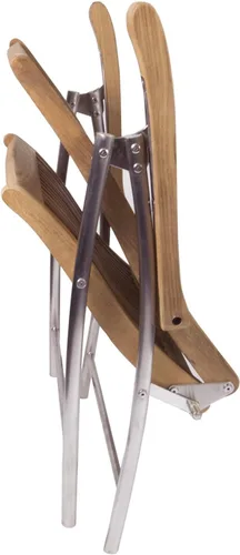 Vista 5 de SeaTeak Windrift - Silla plegable de 6 posiciones para exteriores, resistente a la intemperie, sillón de teca portátil con patas de acero inoxidable