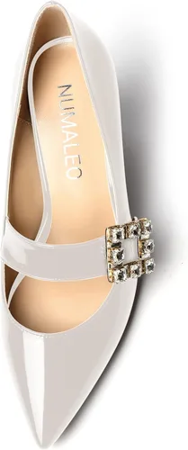 Vista 3 de Zapatos de tacón alto para mujer con correa de tobillo y puntera puntiaguda para mujer, de 3.3 pulgadas