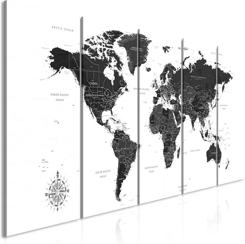 Vista 18 de artgeist Lienzo decorativo para pared, mapa del mundo, 40 x 16 pulgadas, 5 unidades, decoración del hogar, enmarcado, estirado, foto, pintura
