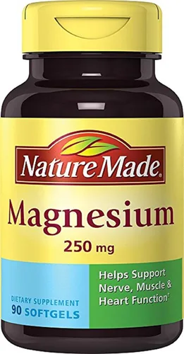 Vista 10 de Nature Made Magnesio 250 mg, suplementos de magnesio para hombres y mujeres, apoyo para la salud muscular, cardíaca, ósea y nerviosa, 90 cápsulas