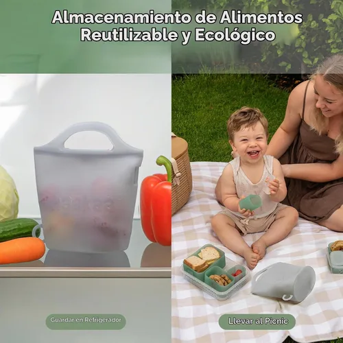 Vista 7 de Bolsa de vaporización y esterilización de microondas de silicona Haakaa para viajes, bolsas de vaporización de silicona reutilizables de 30oz/900ml