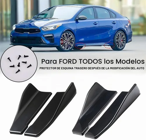 Vista 4 de BESULEN 2 piezas de divisor difusor de guardaparachoques trasero universal para coche, protector antiarañazos para la falda lateral