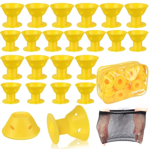 Vista 8 de JANYUN 40 rodillos de pelo mágicos rosados incluyen 20 rizadores de silicona grandes y 20 rizadores de silicona pequeños Overnight Include 20pcs