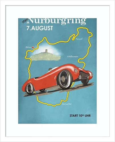 Vista 13 de Amanti Art Impresión artística enmarcada para pared, 24 x 20 pulgadas, Nurburgring Motorcycle Racing por Mark Rogan, arte de pared deportivo