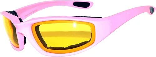 Vista 10 de OWL Gafas de motocicleta para mujer, con espuma acolchada, marco rosa, gafas de ciclismo UV400 de policarbonato para mujer