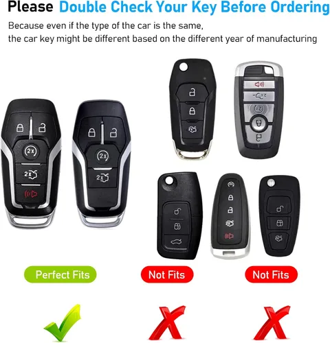 Vista 2 de Yumzeco Compatible con funda para llavero Ford con llavero, Gris