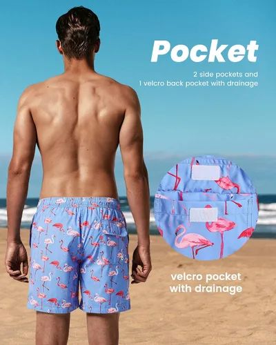 Vista 6 de maamgic Mens Slim Fit Swim Shorts Swim Trunks 7 inch Quick Dry Mens Bathing Suits with Mesh Lining