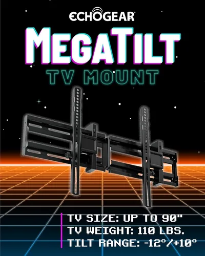 Vista 2 de ECHOGEAR Soporte de pared extensible inclinable para televisores de 32 a 90 pulgadas, soporte universal de perfil bajo con inclinación de 12°
