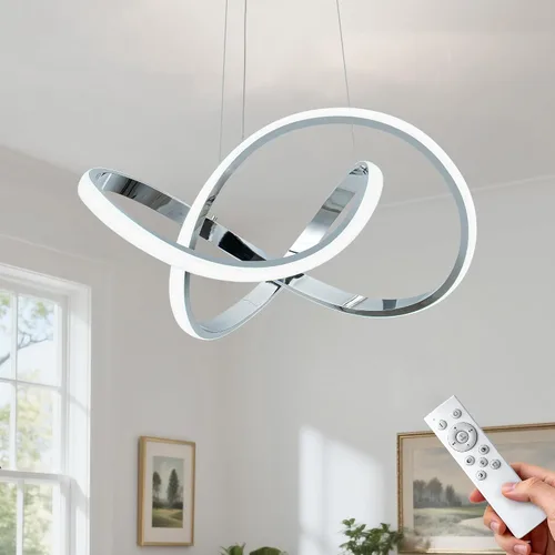 Vista 10 de MAYNA - Lámpara de araña de anillo moderna, lámpara colgante LED regulable