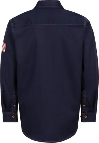 Vista 6 de BOCOMAL Camisas FR para hombre, resistentes al fuego, peso ligero, NFPA2112, camisa de soldadura ignífuga, acabado repelente al agua y al aceite