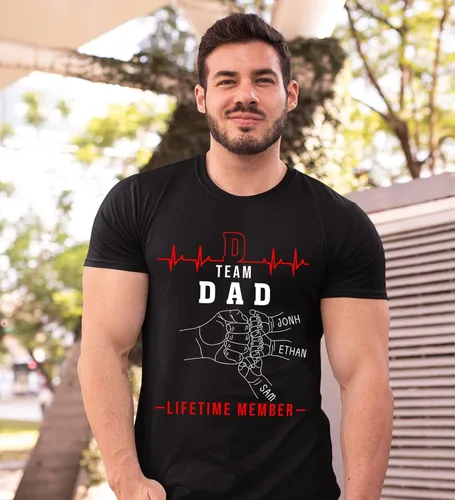 Vista 3 de Camisa personalizada para papá del equipo, camisas personalizadas para papá para hombres, camisa para papá de por vida, camisa personalizada