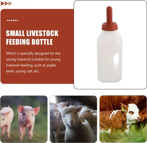 Vista 8 de Biberones de alimentación de cordero, botella de animales para mascotas, botella de leche de cabra, botella de leche de ternero, botella de bebida