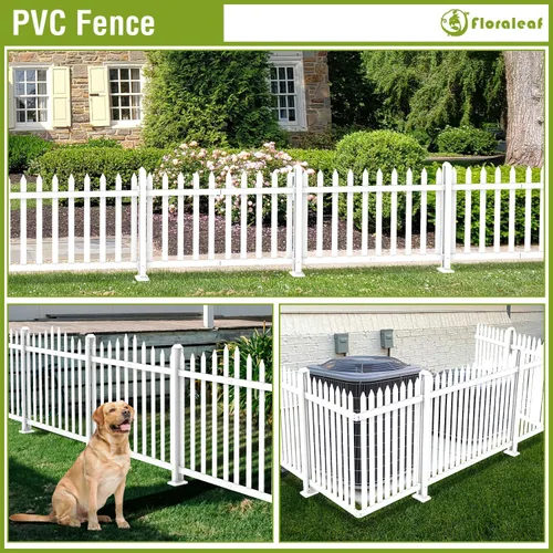 Vista 6 de Pilar de PVC 30 "H poste durable blanco para jardín vinilo piquete valla recta