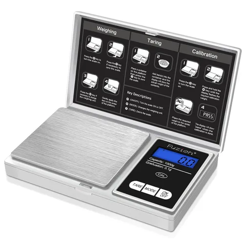 Vista 9 de Báscula digital de bolsillo de gramos Fuzion, precisión de 0.01 gramos, báscula de monedas pequeñas de 500 g, báscula de joyería, básculas digitales