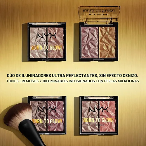 Vista 2 de NYX PROFESSIONAL MAKEUP Dúo de Iluminador Helado Born To Glow - Bout The Bronze