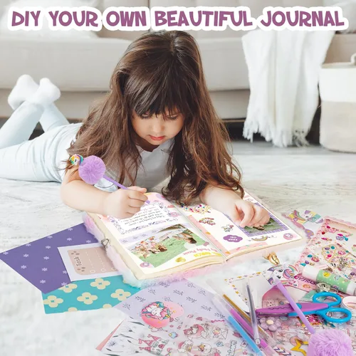 Vista 5 de QIYVLOS Kit de diario de bricolaje con diario, diario de temática mágica, suministros estacionarios, juguetes para edades de 8 a 13 años, regalos