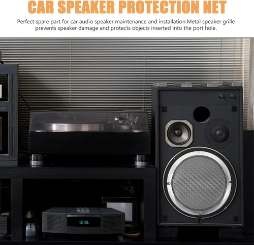 Vista 3 de VICASKY Cubierta de parrilla para altavoz de automóvil, red de protección de malla de hierro duradera para fácil instalación, accesorios de audio