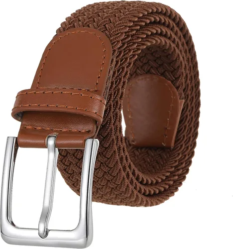 Vista 12 de Cinturón de golf trenzado elástico para hombres y mujeres de 1 3/8" Beige