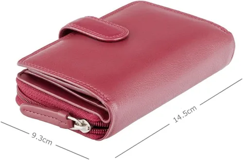 Vista 3 de Visconti Heritage-33 - Cartera y cartera de piel suave para mujer, Rojo, talla única