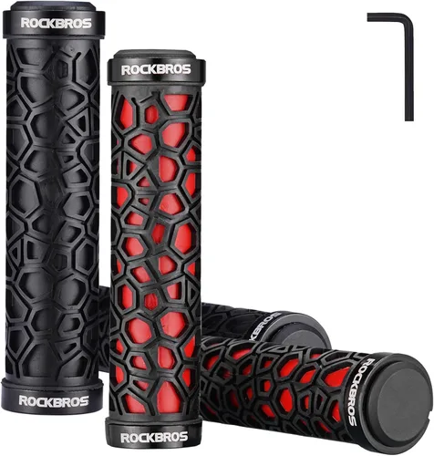 Vista 11 de ROCKBROS Puños de manillar de bicicleta con doble bloqueo Puños de bicicleta antideslizantes para manillar de bicicleta para MTB, BMX, patinetas