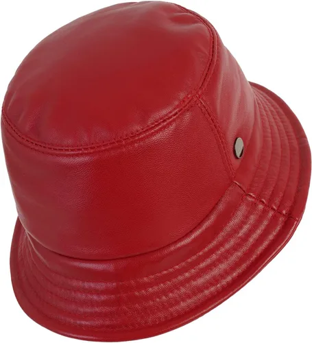 Vista 2 de Mumcu's - Sombrero de cuero para mujer, sombrero retro de sol, gorra de pesca de pescador de moda
