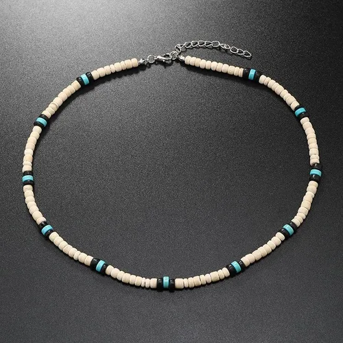 Vista 3 de Caiyao Puka - Collar de cuentas de concha para hombre, collar de semillas de surfista de verano, collar de cuentas de concha de mar para mujer