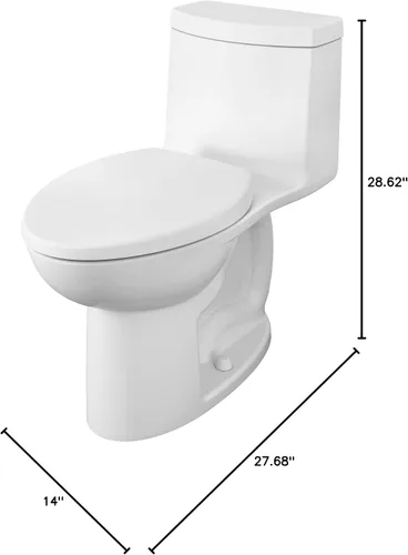 Vista 8 de American Standard 2535128.020 Loft - Inodoro alargado de altura derecha, 1 pieza, color blanco