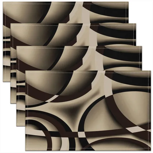Vista 35 de Modern Circles - Juego de 4 manteles individuales de 12 x 18 pulgadas, patrón geométrico abstracto, decorativo, para niños, adolescentes y adultos