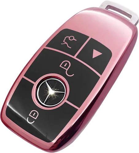 Vista 12 de Creativity Funda para llave de Mercedes Benz. Hermosa funda de TPU compatible con CLS CLK AMG ML C CL E S SL SLK G GLC GLE GLS M R Smart Remote Key
