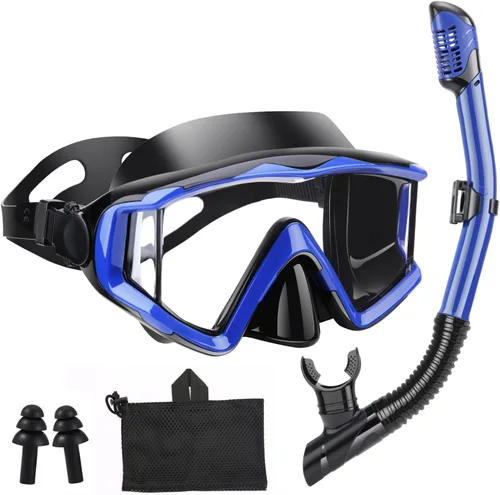 Vista 19 de Equipo de esnórquel para adultos, jóvenes y niños, juego de máscara de esnórquel, máscara de buceo, gafas de natación, máscara de buceo, a prueba