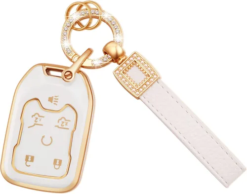 Vista 35 de Funda para llavero de TPU, protector de llavero con llavero brillante, Blanco, Blanco, Moderno