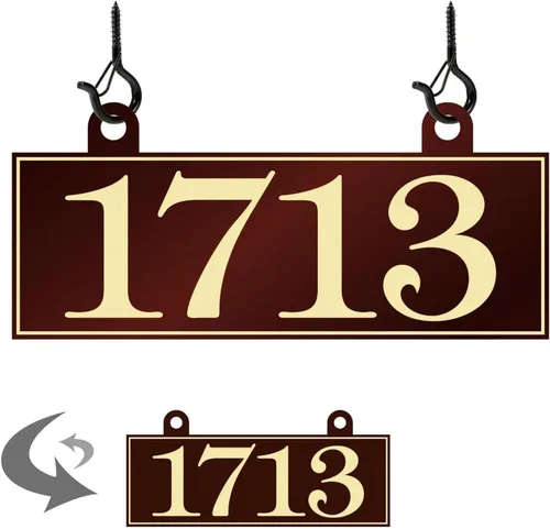 Vista 16 de Placa de dirección colgante – Placa de número de casa personalizada, letrero de dirección, números de casa para exteriores de casa, apartamento