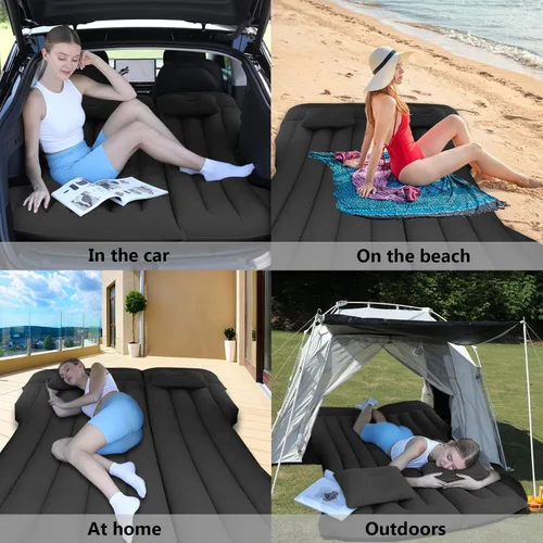 Vista 8 de Colchón de aire para automóvil compatible con Tesla modelo Y, cama inflable, cama para dormir en el automóvil, colchón plegable para Negro