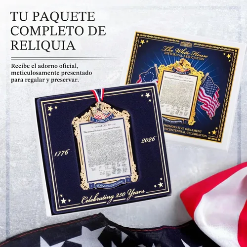 Vista 8 de Adorno de Navidad oficial de la Casa Blanca 2026, América 250 Declaración de Independencia