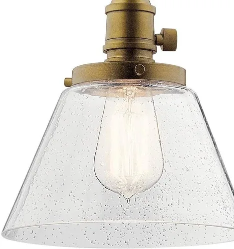 Vista 4 de Kichler Avery - Mini colgante de cono de luz de 8.75" con cristal semillado transparente Olde Bronze®